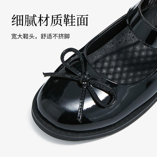 泰兰尼斯meta春季儿童皮鞋女宝聚会演出校园黑皮鞋甜美时尚单鞋子  M03D5A5707 商品图2