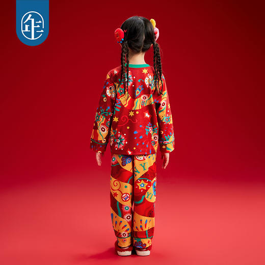 年衣童装儿童家居服秋冬保暖睡衣居家内衣套装男女童本命年秋衣蛇全蛇美家居服套装 商品图4