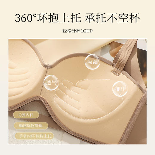 【小胸聚拢】提拉防垂圆圆胸时尚半球杯内衣女收副乳无钢圈文胸罩云韵蝶梦 商品图4