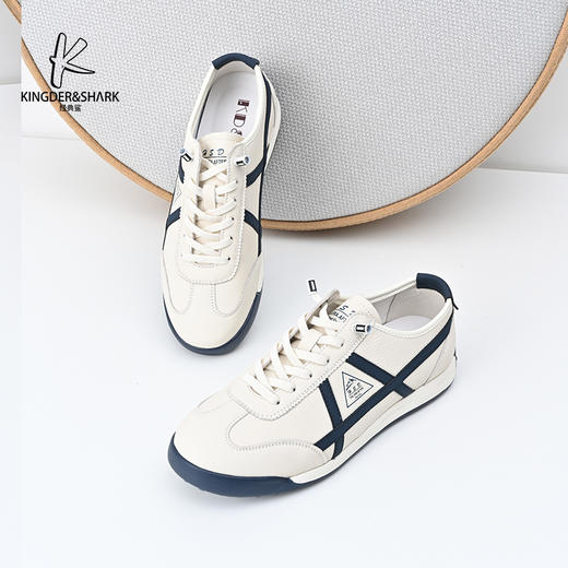 经典鲨2024年秋季新款时尚拼色男士平底休闲鞋板鞋KW11-D33061 商品图2