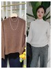 480833半高领山羊绒针织毛衣咖啡/米白 商品缩略图4