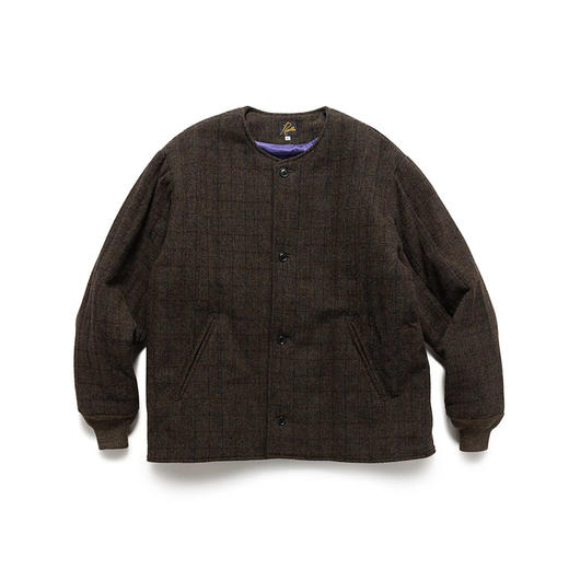 Needles Quilted Crew Neck Wool Windowpane 羊毛无领夹棉大衣 商品图3