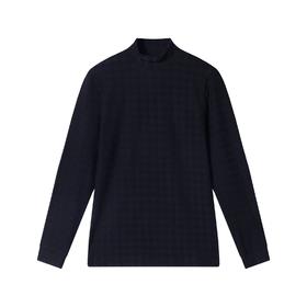 T1910秋冬季新款时尚个性纯色立体提花立领打底衫休闲百搭舒适上衣