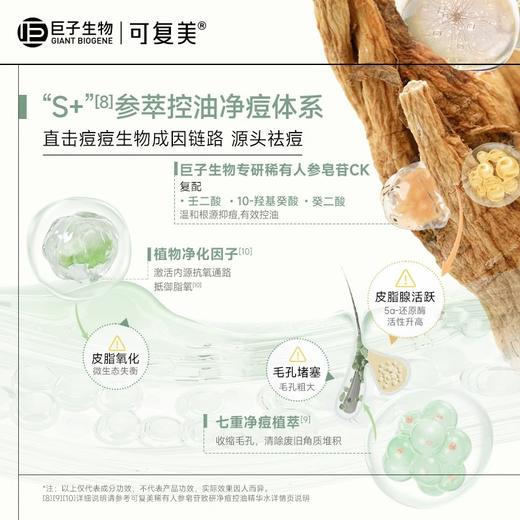 可复美 稀有人参皂苷致研净痘控油精华水/控油舒缓精华乳（秩序水/乳） 商品图5