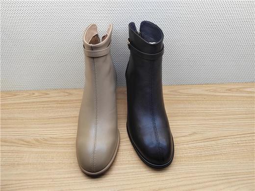 豪行冬季新款22473119牛皮中跟加绒休闲女靴棉靴短靴 商品图1