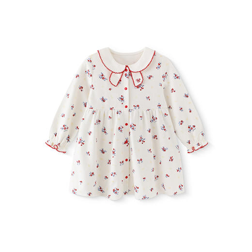 【商场同款】英氏女童裙子春夏长袖纯棉女童连衣裙2025新款拜年裙 商品图4