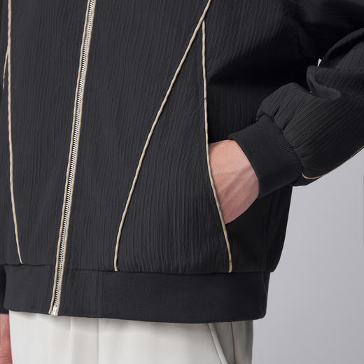 墨麦客男装竖纹肌理棒球领外套男2024秋季新款休闲男士夹克81233 商品图3