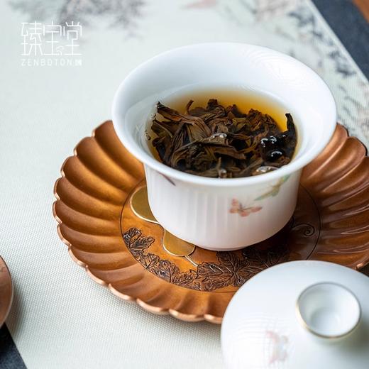 【样品特惠，仅1件，无货退款】臻宝堂纯手工镶嵌葫芦壶承干泡小茶盘单层菊瓣形壶承茶具铜配件福禄万代壶承 商品图1