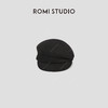 ROMI STUDIO绵羊毛贝 帽显脸小秋冬复古黑色大头围帽子B2275 商品缩略图2
