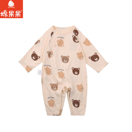 棉果果春季新品商场同款男童女童5A抗菌哈衣爬服偏襟连体衣M101720225019 商品图1