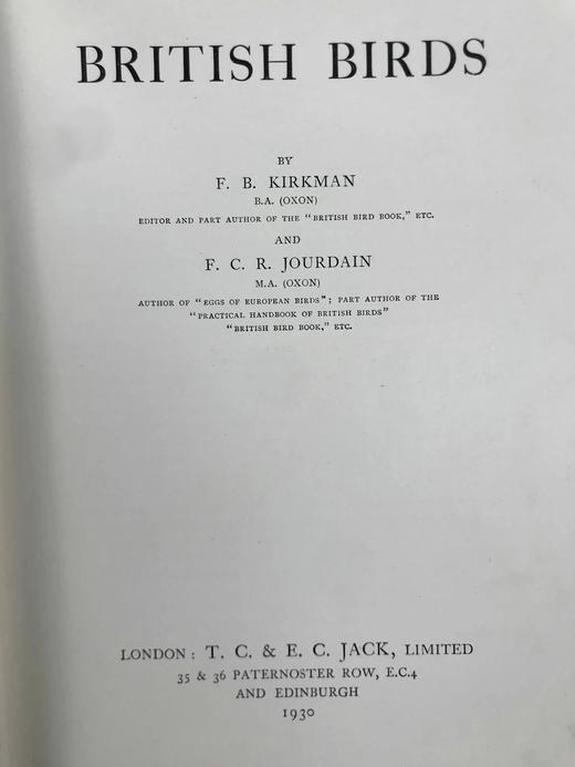 1930年 英国鸟类图集 202页彩色插图 漆布精装16开 商品图2