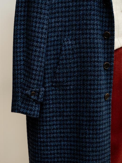 Orazio Luciano 蓝色千鸟格插肩袖大衣 商品图1