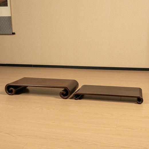 清 红木书卷式套几 商品图4