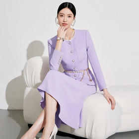 紫色小香风套装女初冬新款名媛轻奢