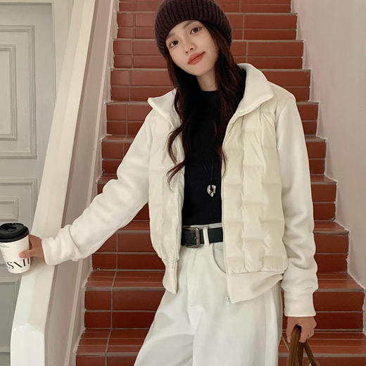 【轻羽摇粒绒外套】秋冬摇粒绒拉链开衫 轻暖羽绒服韩系鸭绒百搭上衣外套 商品图8