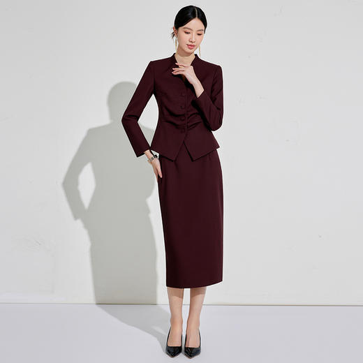 正式场合设计感主持人安可拉红单排扣 商品图4