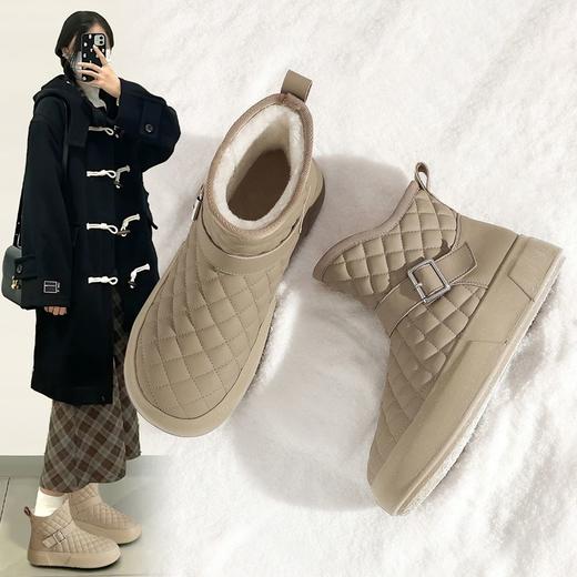 ZHR则则加绒防水雪地靴防滑女鞋2024冬季新款加厚保暖百搭棉鞋女 商品图0