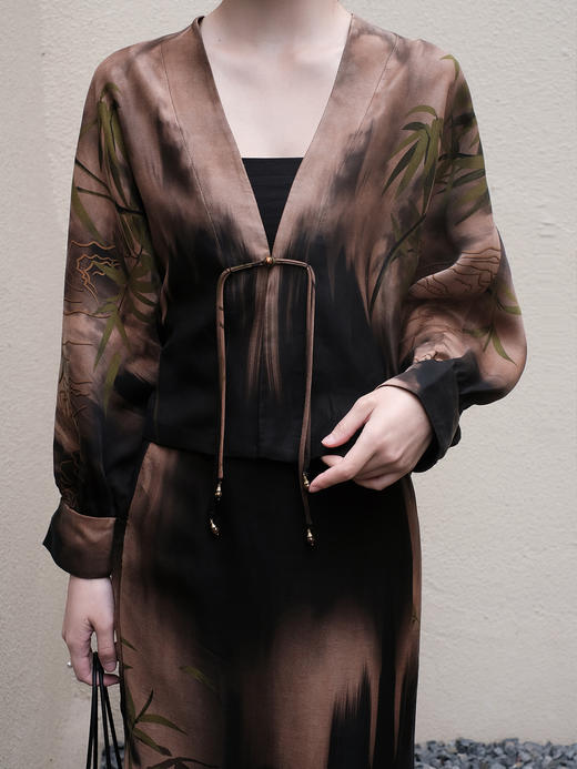 创业大礼包|真丝重缎定位花竹报平安外套+真丝重缎定位花竹报平安半裙 商品图3