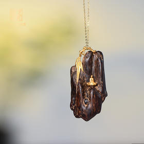 佛丨天然惠安沉香包金吊坠 沉水级 SP4734