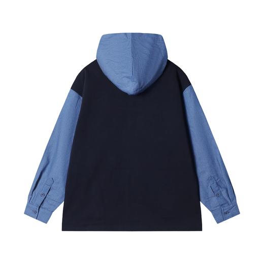 WY630秋冬季新款时尚个性拼接撞色套头连帽卫衣潮流宽松百搭上衣 商品图5