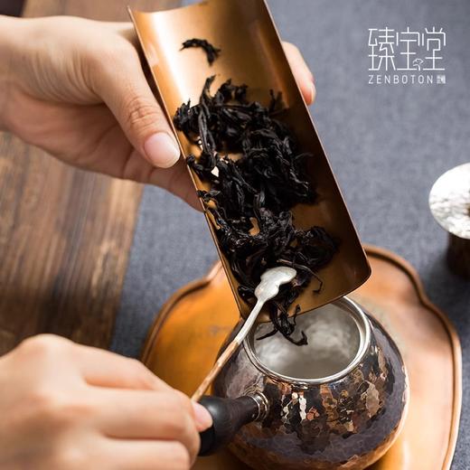 臻宝堂银铜茶匙茶枕取茶勺纯手工葫芦型茶具六君子配件福禄茶拨勺两件套 商品图1