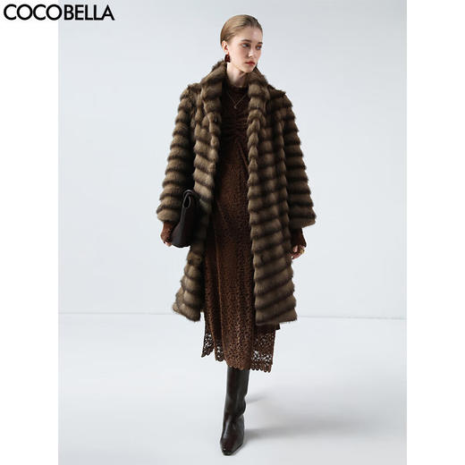 COCOBELLA仿水貂原色夹革环保皮草外套长款御寒大衣FU0007 商品图1
