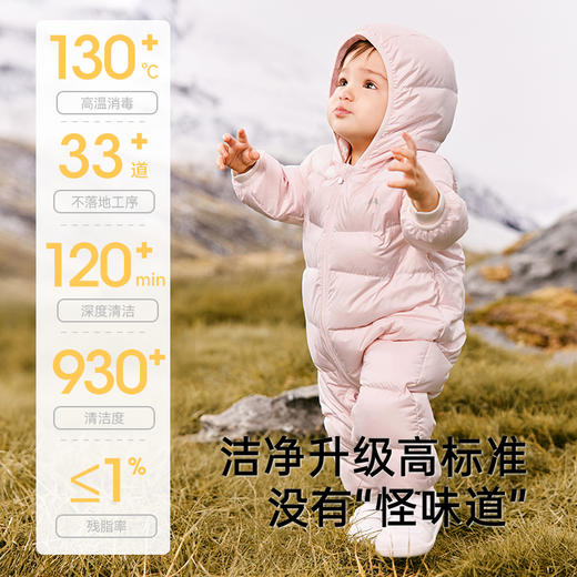 英氏儿童羽绒服秋冬纳米抗菌轻薄款婴儿羽绒服连体衣新款超韧绒 商品图4