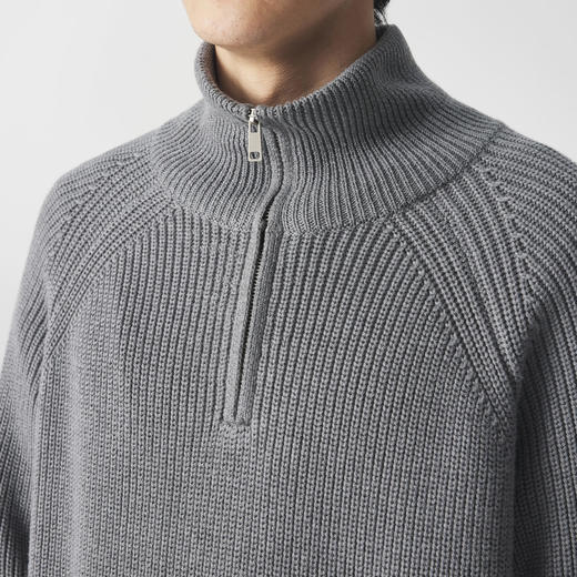 墨麦客男装 远红外升温 半高领针织衫冬季新款保暖立领拉链毛衣男 商品图2