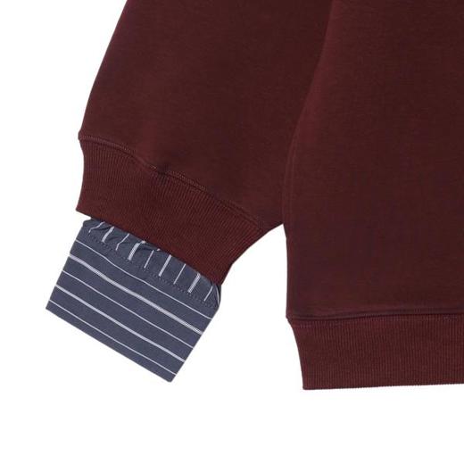 WY522秋冬季新款时尚个性半拉链条纹翻领设计假两件休闲宽松上衣 商品图4