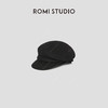 ROMI STUDIO绵羊毛贝 帽显脸小秋冬复古黑色大头围帽子B2275 商品缩略图3