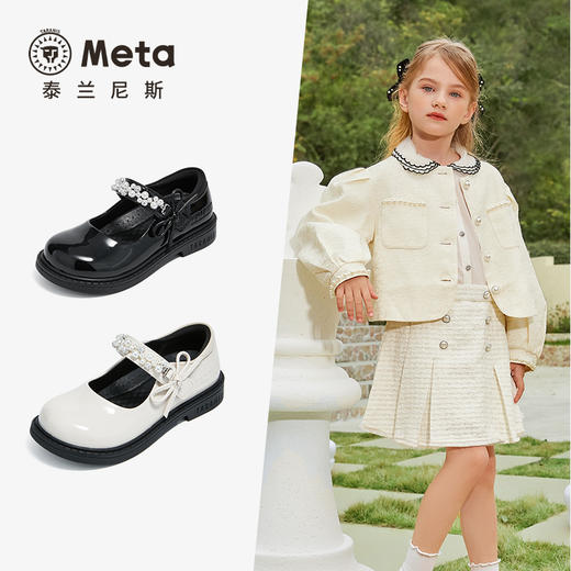 泰兰尼斯meta黑皮鞋春季新款亮面演出聚会鞋公主单鞋子轻便透气鞋  M03X5A6020 商品图1
