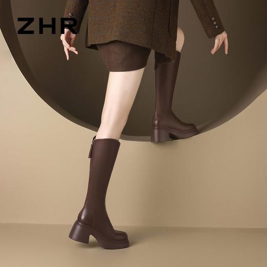 ZHR厚底超细长筒靴女2024新款气质百搭瘦瘦靴显瘦骑士靴洋气女靴 商品图8