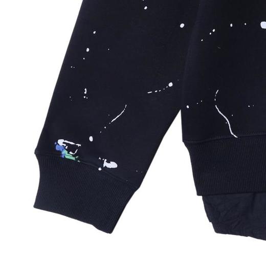 WY680冬季新款时尚个性美式泼墨翻领假两件卫衣情侣宽松百搭上衣 商品图4