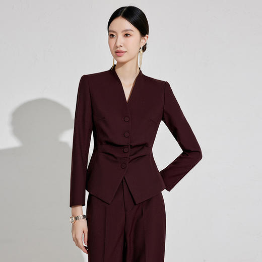 安可拉红高端气质西装套装女秋冬通勤工作服 商品图0
