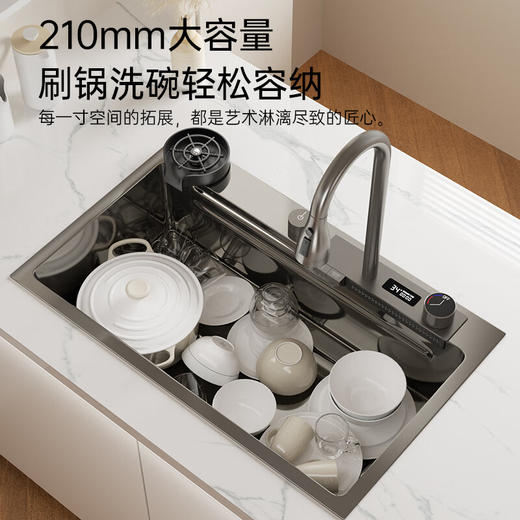 帝王洁具水槽纳米枪灰色304不锈钢大单槽OH67008 商品图1