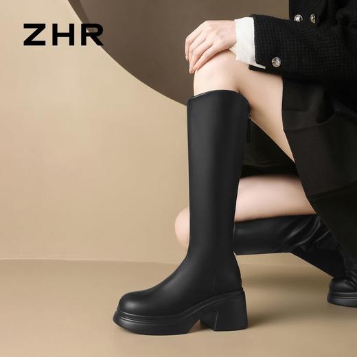 ZHR厚底超细长筒靴女2024新款气质百搭瘦瘦靴显瘦骑士靴洋气女靴 商品图9