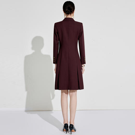 安可拉红连衣裙女2026冬新款双排扣 商品图6