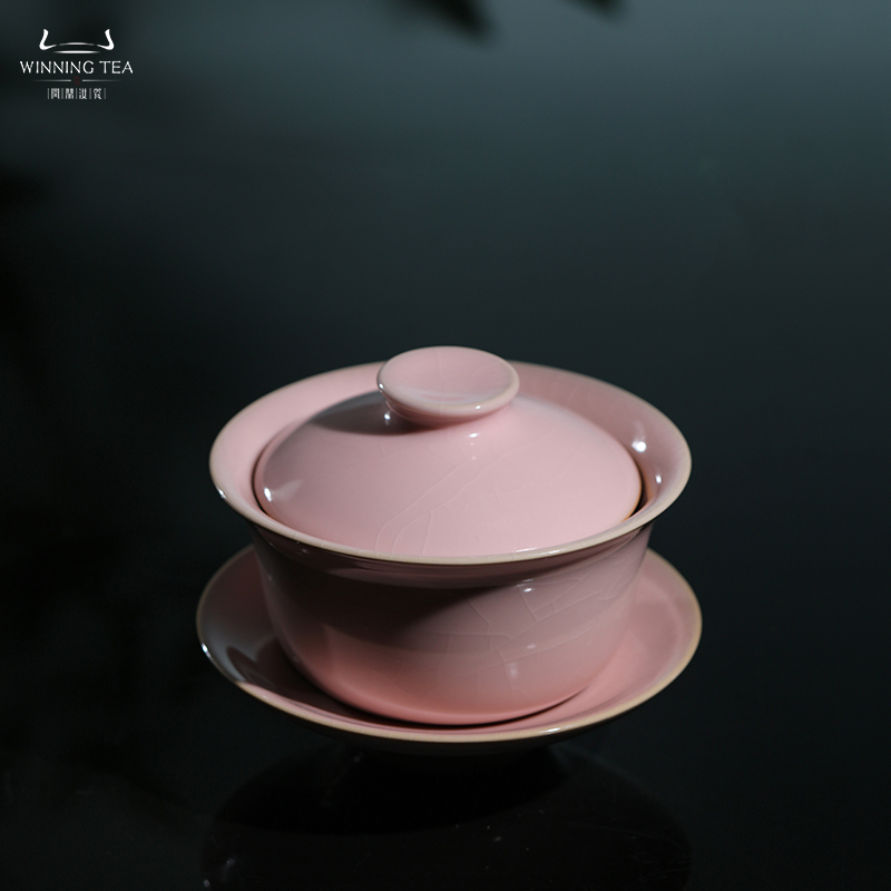 问鼎汝瓷粉汝三才盖碗（缺货）