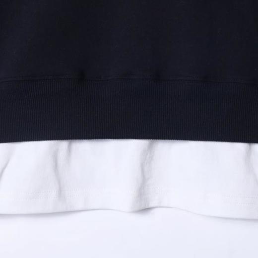 秋冬季新款时尚个性日系黑白撞色圆领假两件卫衣百搭休闲简约上衣 商品图3