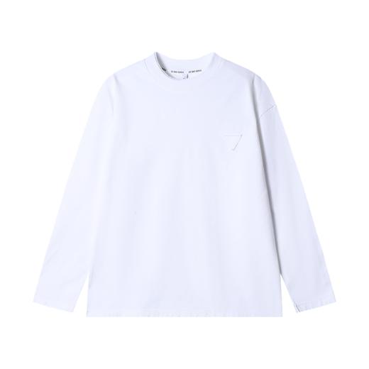 秋冬季新款时尚个性纯色倒三角圆领长袖卫衣休闲情侣百搭上衣 商品图0