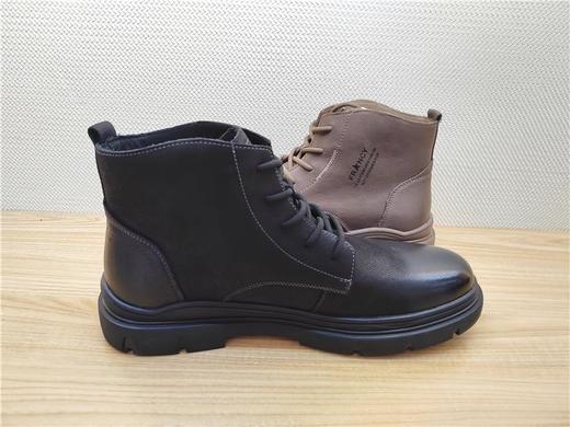 豪行秋冬新款12451060真皮时尚休闲高帮运动男鞋单鞋 商品图3