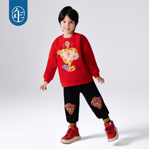 年衣童装男女童卫衣秋冬儿童长袖t恤女童打底衫宝宝套头上衣加绒富得不得了卫衣 商品图3