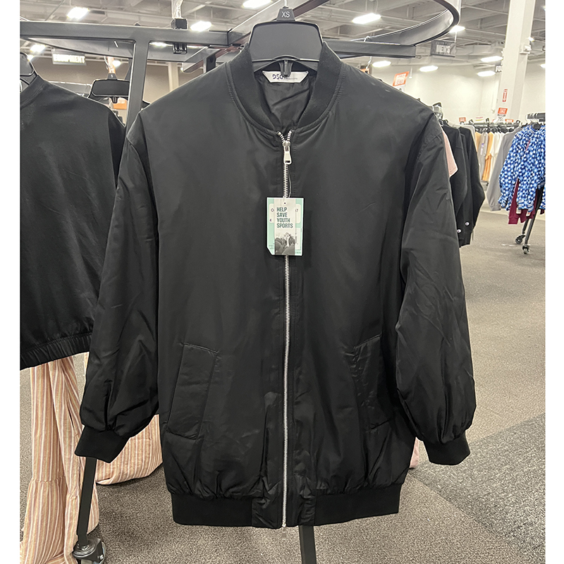 DSG 男女同款休闲运动全拉链棒球领防泼水长款飞行员棉服夹克