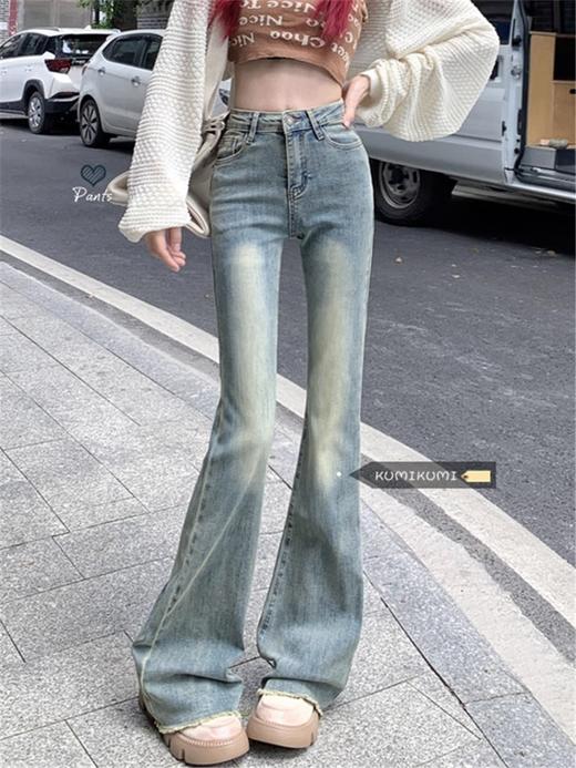 【时尚设计！小个子复古喇叭裤】显瘦牛仔裤女秋季设计感小众长裤喇叭裤直筒裤拖地裤子。ry 商品图0