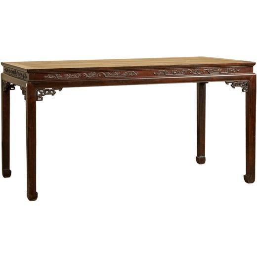 清 红木束腰马蹄腿螭龙纹画桌 商品图5