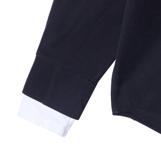 WY654新款时尚个性黑白撞色立领假两件卫衣休闲宽松百搭上衣潮 商品图3