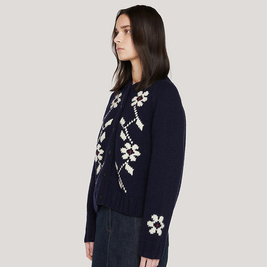 YMC ATOMIC FLOWER CARDIGAN 手工针织花朵女装羊毛混纺开衫 商品图1