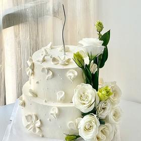 【纯真的爱】双层鲜花定制蛋糕
