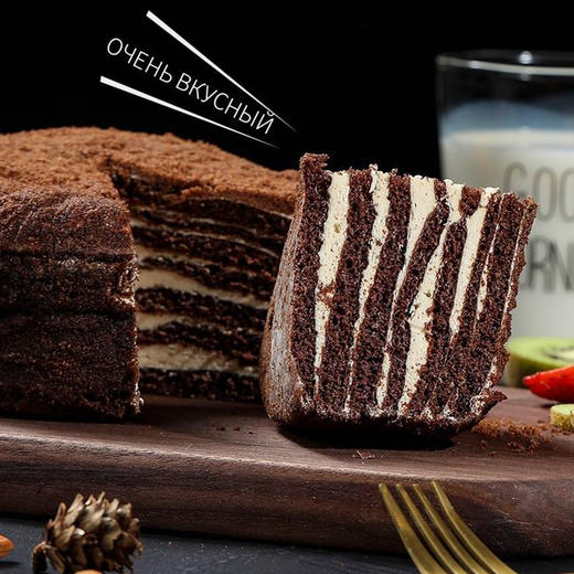 【分仓直发包邮】俄罗斯进口提拉米苏蛋糕500g/个（原味/可可味两种口味可选） 商品图0