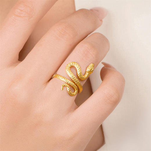 黄金生肖蛇戒指 灵蛇献瑞系列足金灵蛇盘绕戒指女士礼物MEMORA诗普琳LRE02701（线上专供） 商品图3